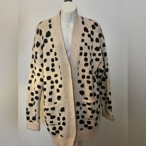 Women's Black and Cream Polka Dot Sweater